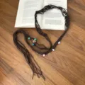 Coffee Wax Cord Beaded Waist Chain (K0291A)