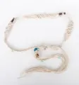 Chaîne de Taille Perlée Tressée Blanche (K0291B) / Blanc