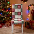 Red Green Beige Plaid Snowflake Print (HYYT01-29) / 1 Piece Pack