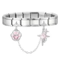 Paw Print and Four-Pointed Star Double Charm Style (18 Links)