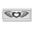 Wings and Heart Pattern (#1) / Silver