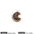 Gold Moon Inlaid Stone Pendant / 1 Piece/Pack / Multicolor 2