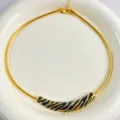 Gold Animal Print Enamel Collar
