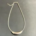 Silver Curved Tube Necklace Lobster Clasp
