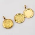 Estilo con Patrón de Flores (37.24x26.7mm) / Chapado en oro 18K