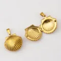 Estilo de Concha (29.9x22.28mm) / Chapado en oro 18K