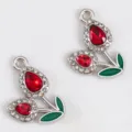 Zilver Rode Bloem