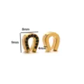 Horseshoe (Black Rhinestone) / Gold