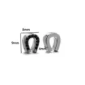 Horseshoe (Black Rhinestone) / Silver