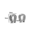 Horseshoe (White Rhinestone) / Silver
