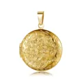 Gold Round Embossed Floral Locket Style A / Gold