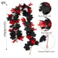 1.75m / 36 Köpfe - Ahornblatt-Ranke in Schwarz-Rot-Kombination