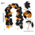 1.75m / 36 Köpfe - Ahornblatt-Ranke in Schwarz-Orange-Kombination