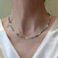 Türkis-Perlen-Stil / 38cm+5cm