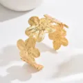 Brazalete Floral Grande Dorado