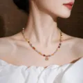 Collana a Strato Singolo / Collana di Perline di Cristallo Arcobaleno