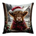 Vache Highland Scène de Neige (Style D) / Taille Carrée (Sans Noyau) / Style D