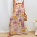 S / Bas / Imprimé floral rose orange violet (14)
