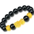 Perline Nere Stile Mantra Pi Xiu Singolo / Bracciale Pi Xiu Nero