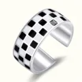 Wide Checkerboard Ear Buckle (J24)