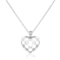 Heart Checkerboard Pendant (A215) / Pendant Only (Without Chain) / White Gold