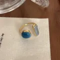 Estilo Gemas Duales Azul y Gris (JZ-107-2)