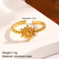 Radiant Sunburst Flower Style (Style 259) / Gold