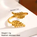 Double Leaf Feather Shape Style (Style 478) / Gold