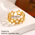 Continuous Star Link Style (Style 585) / Gold