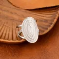 Vintage Oval Carved Style (J494-B) / Silver