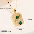 Gold Leopard Head Emerald Style (NKL04157)