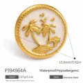 Style Rond Cocotier à Paillettes Blanches (PJ94964)