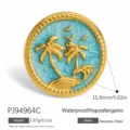 Style Rond Cocotier à Paillettes Bleues (PJ94964C)
