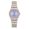 Or rose et argent avec cadran bleu clair
