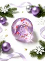 Weihnachtskugel-Stil (Nr. 4) / OPP-Beutel / Lila