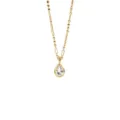 Water Drop Pendant Paperclip Chain (X1401) / Gold