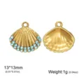 Coquille Zirconia Bleu / Or