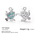 Tortue de Mer Zirconia Bleu / Acier