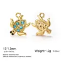 Tortue de Mer Zirconia Bleu / Or