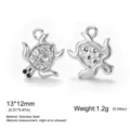 Tortue de Mer Zirconia Blanc / Acier