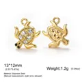 Tortue de Mer Zirconia Blanc / Or