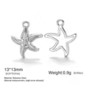 Étoile de Mer Zirconia Blanc 1 / Acier