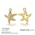 Étoile de Mer Zirconia Blanc 1 / Or