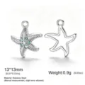 Étoile de Mer Zirconia Bleu 1 / Acier