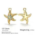 Étoile de Mer Zirconia Bleu 1 / Or