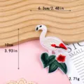 Middelgrote flamingo met bloemen - Stijl A (GZ-1335A)