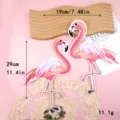 Symmetrisch groot geborduurd flamingo paar (GZ-1336AB)