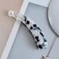 9# Black and White Block Acetate Banana Clip