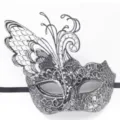 Antique Silver Vine Pattern Butterfly Mask
