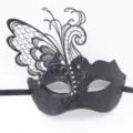 Black Vine Pattern Butterfly Mask